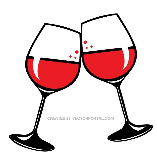 Wine glass toast clip art