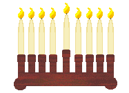 Hanukkah clip art of menorahs and candles plus titles and dividers