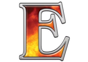Reflective Letter E with Real Fire :: Real Fire Reflective Vinyl ...