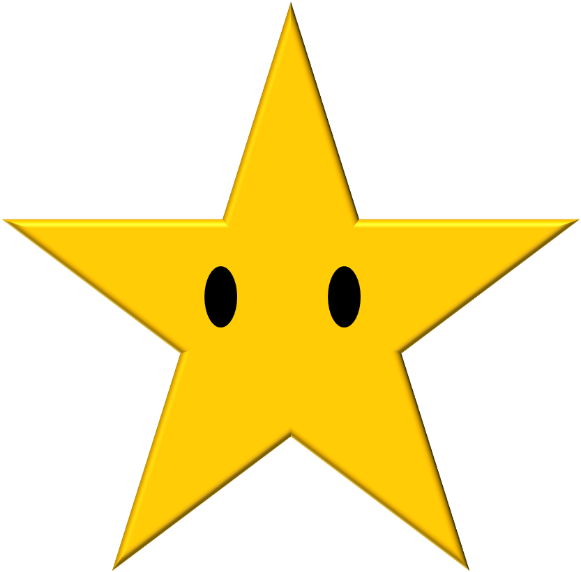Mario yellow star clipart no background