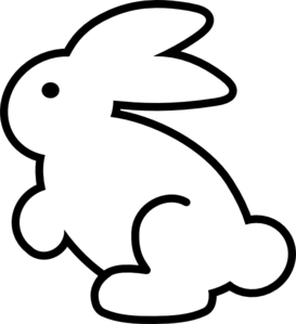 Rabbit clipart outline black and white