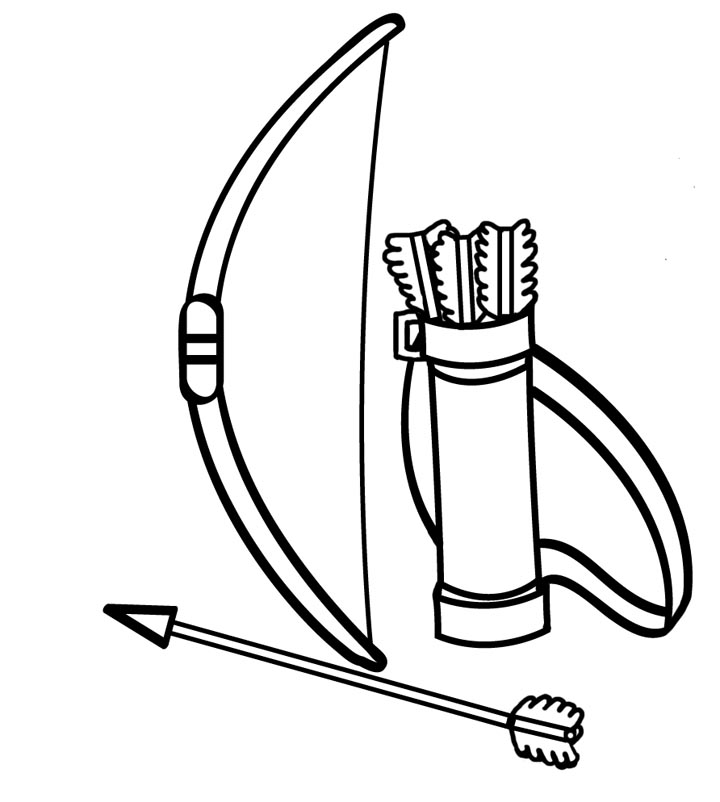 Bow and arrow clipart black and white