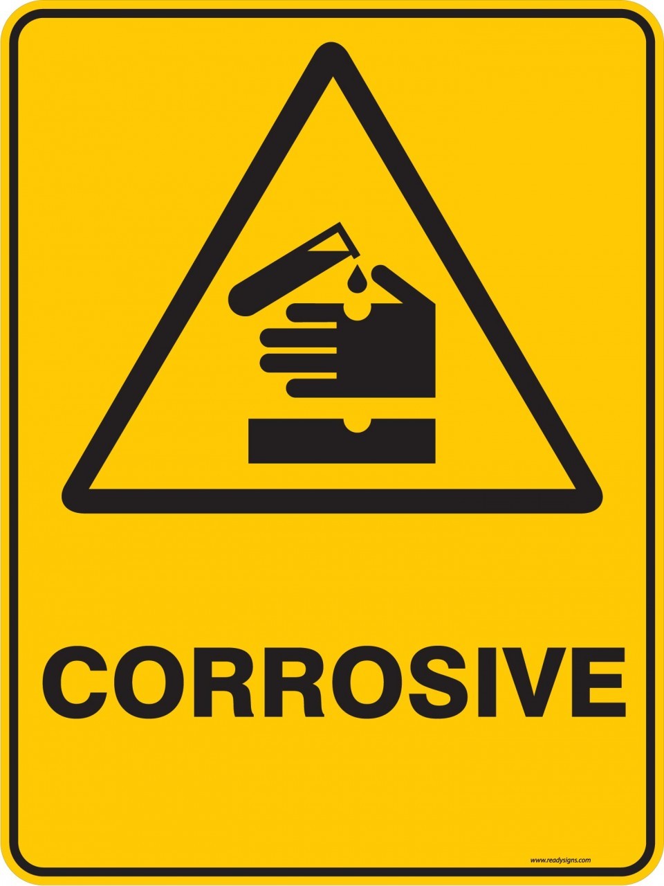 Warning Sign - CORROSIVE - Ready Signs