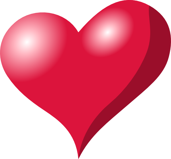 Red Heart Shadow Clip Art - vector clip art online ...