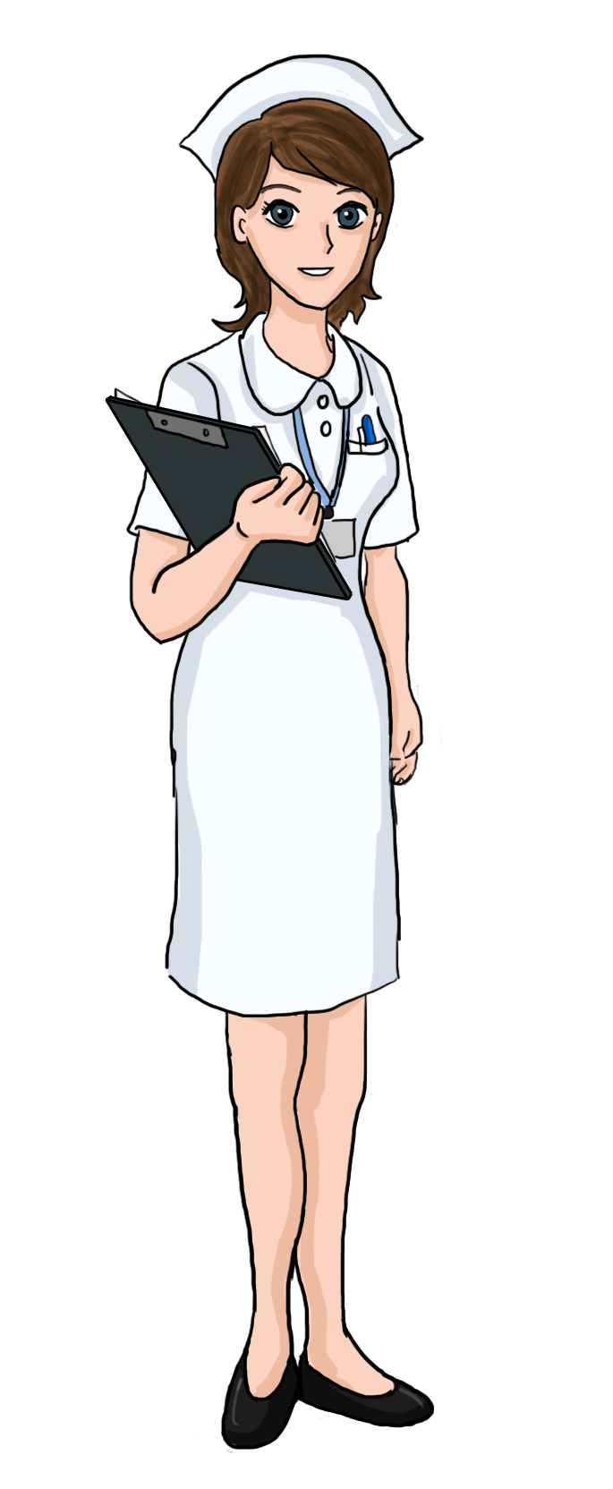 Free Nurse Holding a Huge Syringe Clip Art