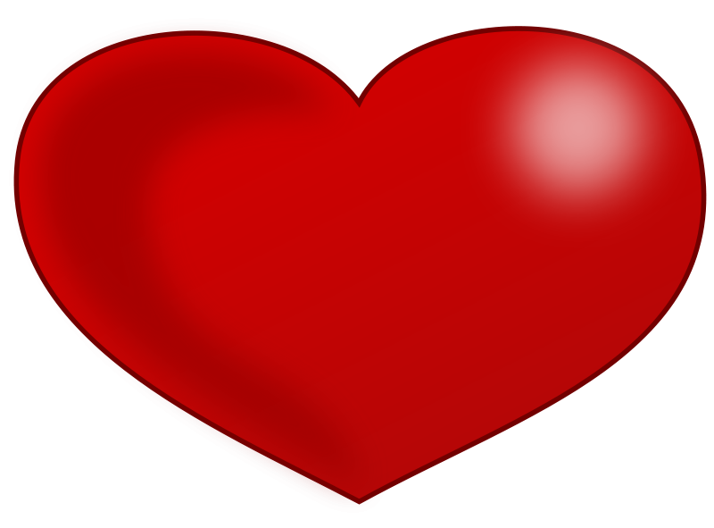 Clipart - Red Glossy Valentine Heart