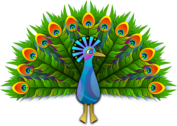 Cartoon peacock clip art