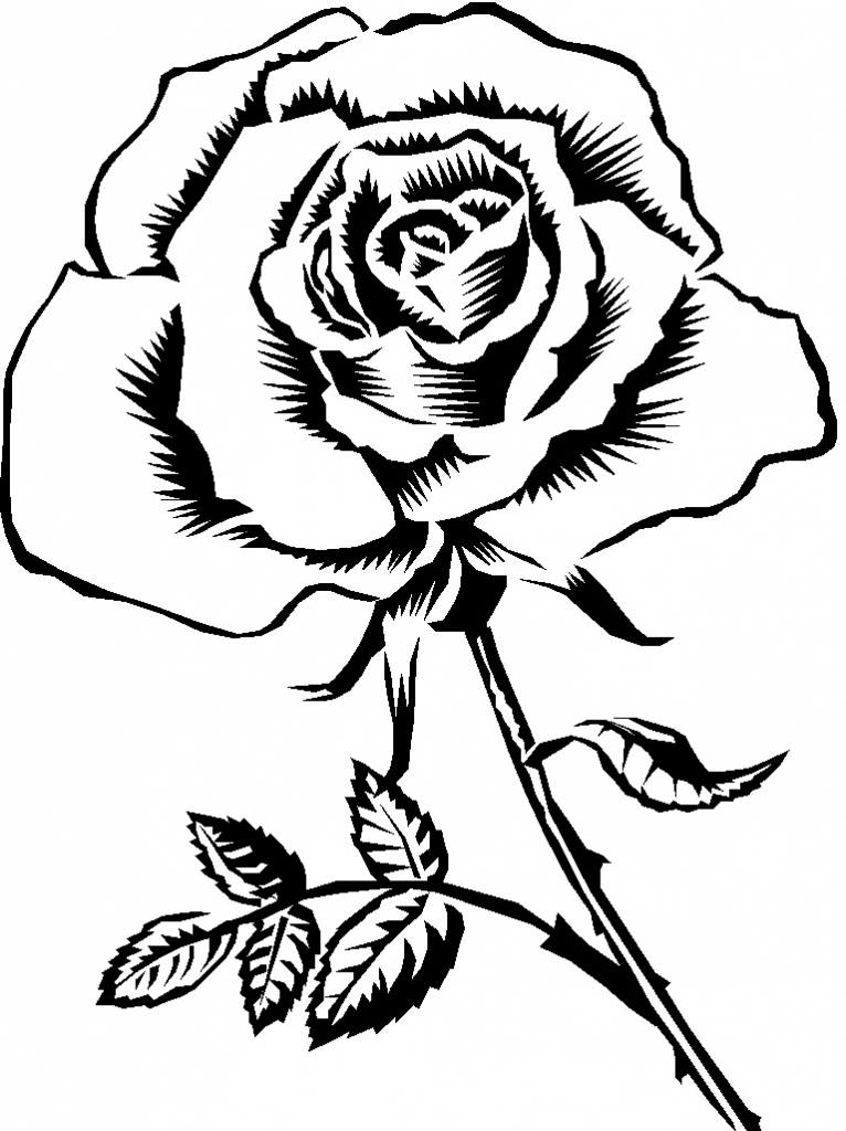Black And White Rose Clip Art - Tumundografico