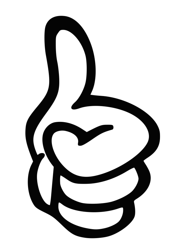Black And White Thumbs Up Clipart
