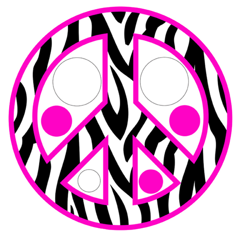 Pink Zebra Peace Sign - ClipArt Best