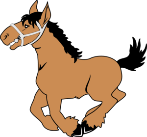 Happy Jumping Cartoon Horse Clip Art - vector clip ...