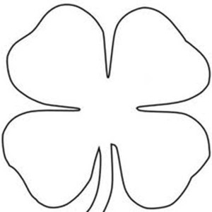A Charcoal Drawing of Four-Leaf Clover Coloring Page | Color Luna