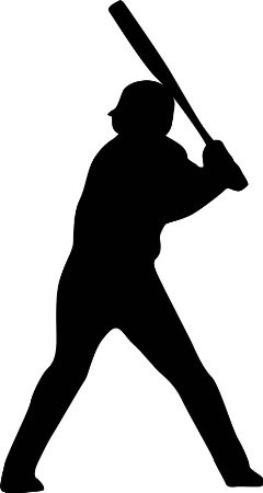 Buy Sports Silhouette Wall Decals - Baseball Player Batting Stance ...