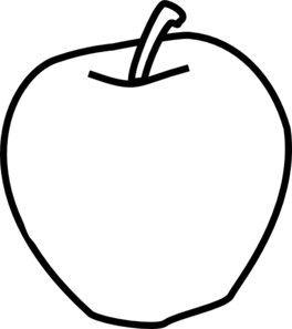 Apple clipart black and white outline