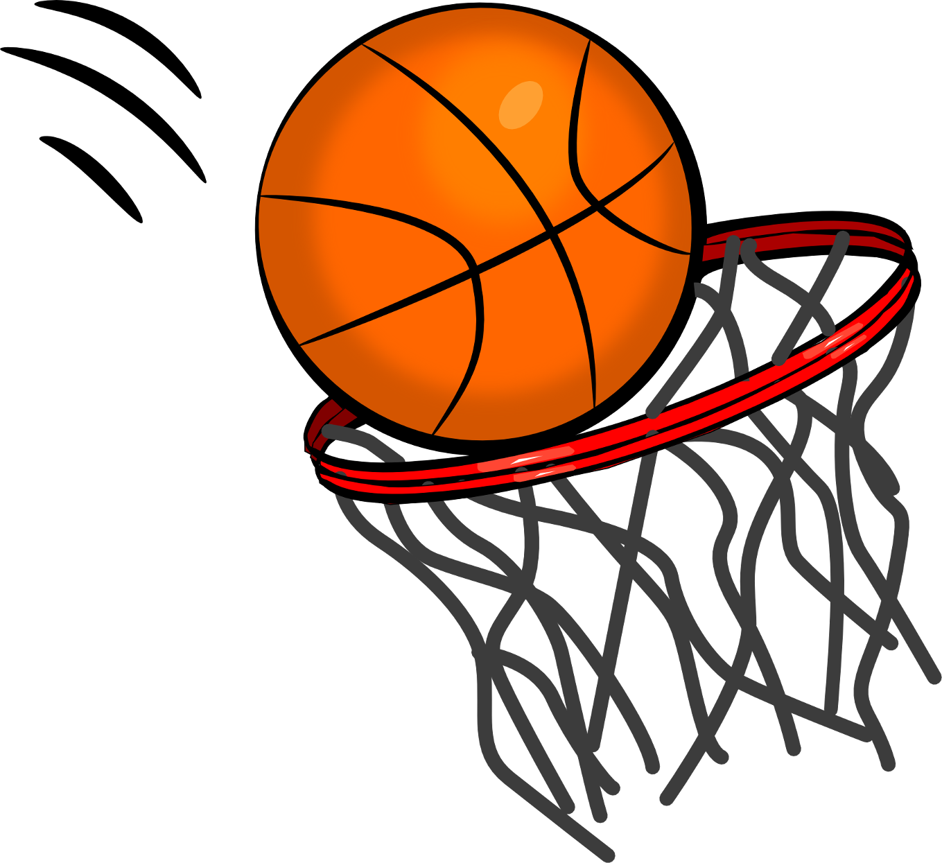 Basketball hoop and ball clipart