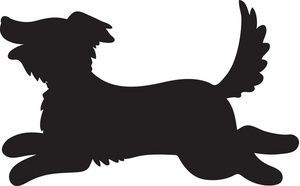Cute running dog clipart silhouette