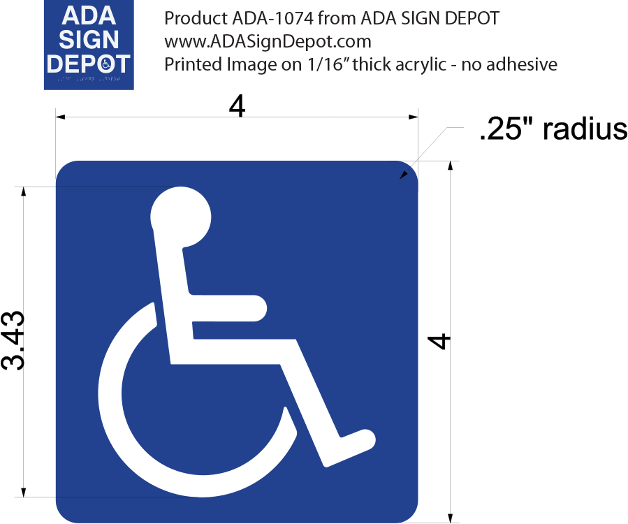 Wheelchair Symbol of Access - 4x4 size|ADASignDepot.com