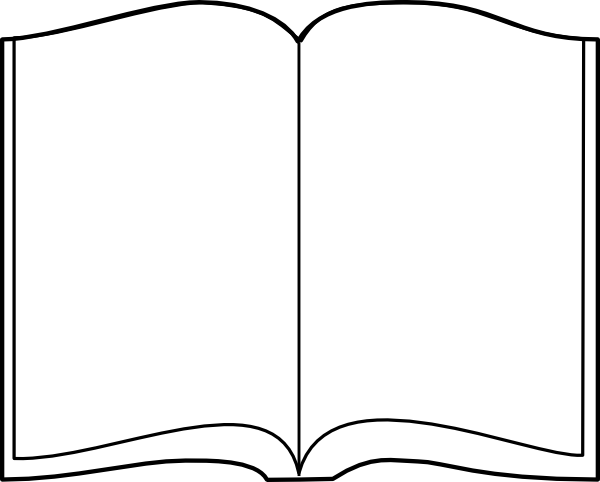 Open Book Outline Clipart - Free Clipart Images