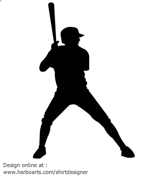 Baseball silhouette clipart