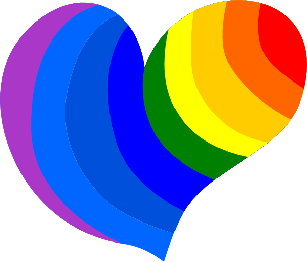 Rainbow hearts clipart