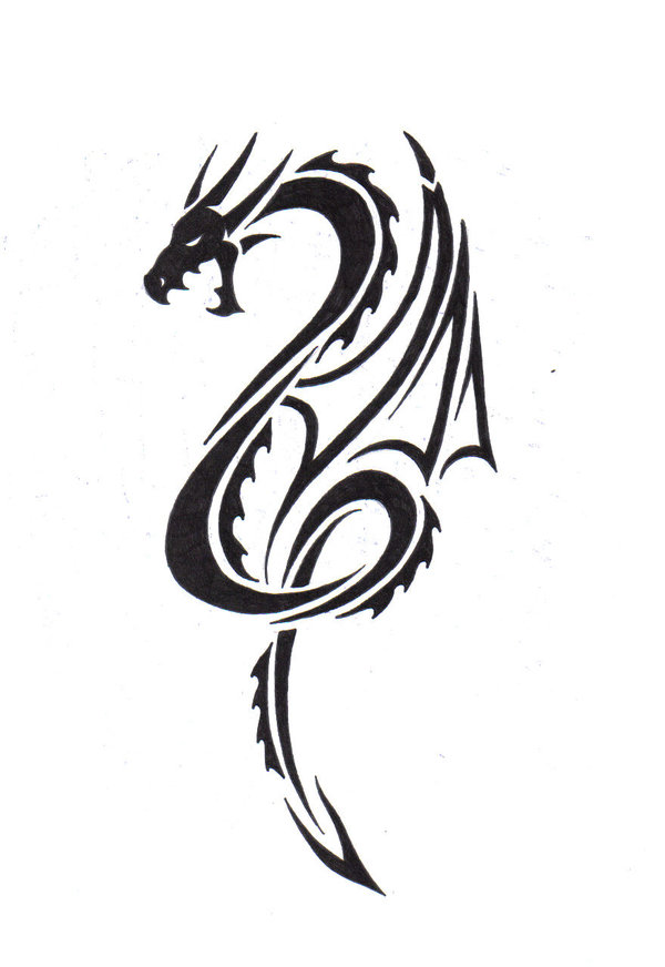 Simple Tribal Dragon Tattoo - ClipArt Best