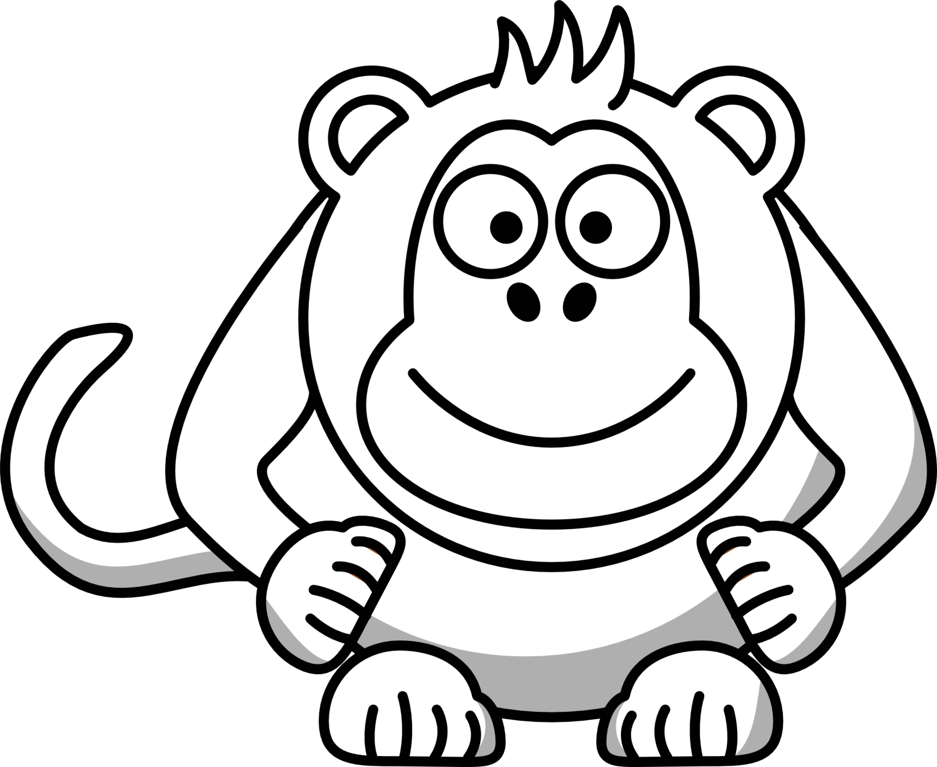 Cartoon Monkey Black White Line Art SVG Inkscape Adobe Illustrator ...