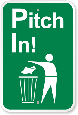 Pitch In Waste Can Symbol Signs, Do Not Litter Signs and many ...