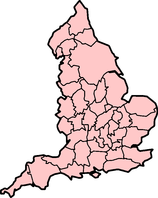 Map of england clipart