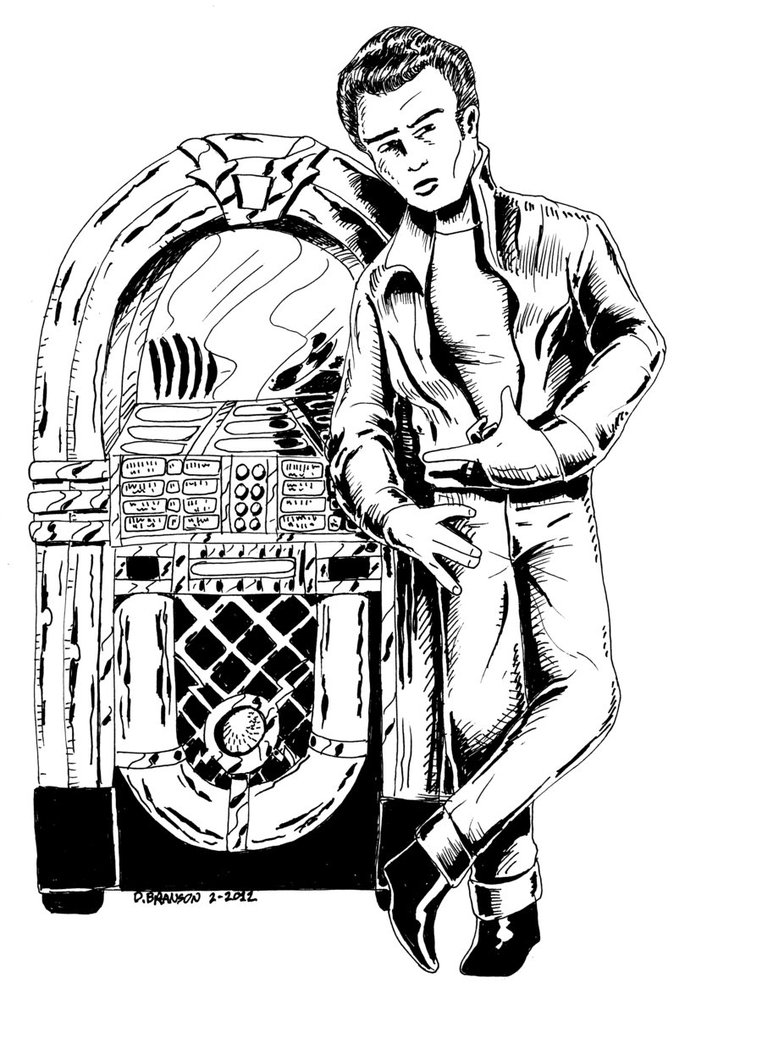 James Dean leaning on jukebox by bodyslam1975 on DeviantArt