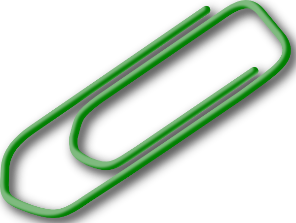 Green Paperclip clip art Free Vector / 4Vector