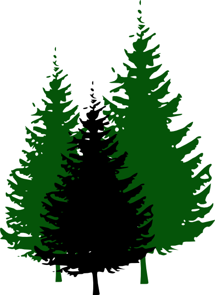 Clip art evergreen tree silhouette