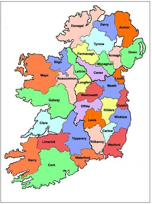 Printable Map Of Ireland Pdf