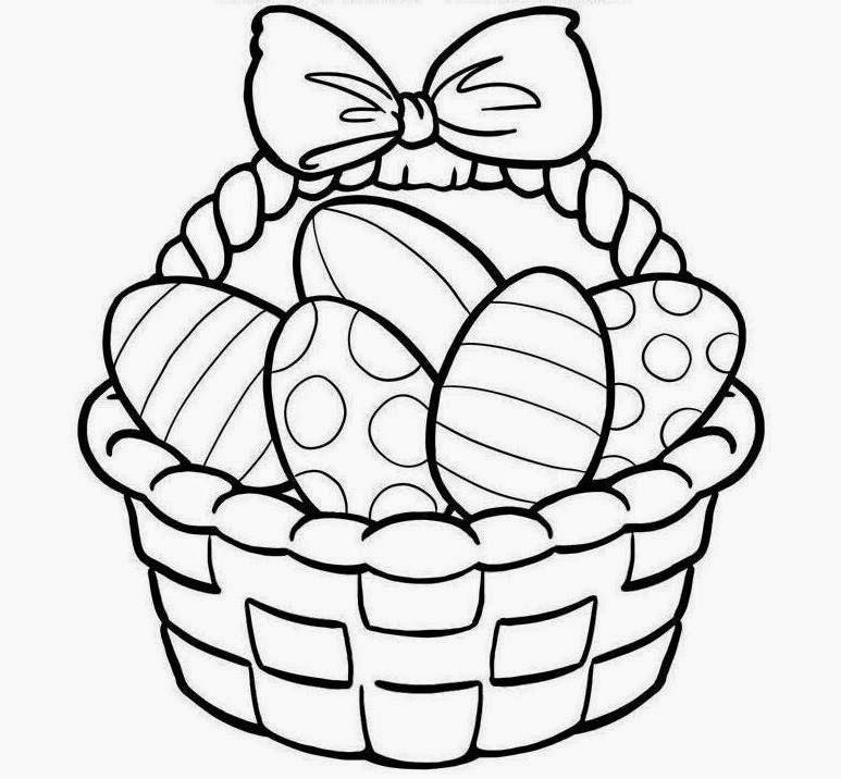 Printable] Easter Basket Coloring Pages, Drawings, Clipart ...