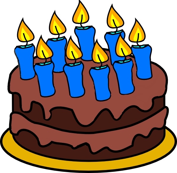 Birthday cake with candles clipart