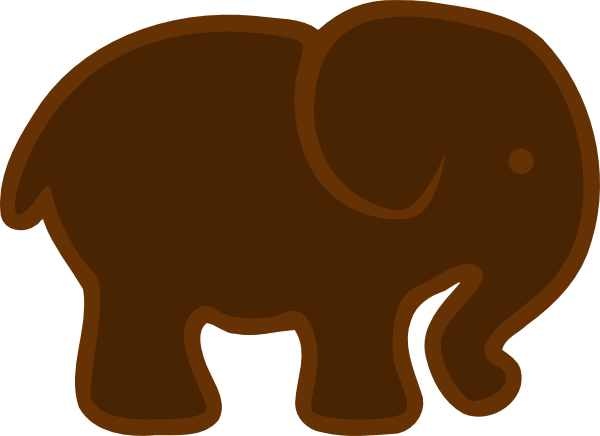 Brown Elephant Clipart