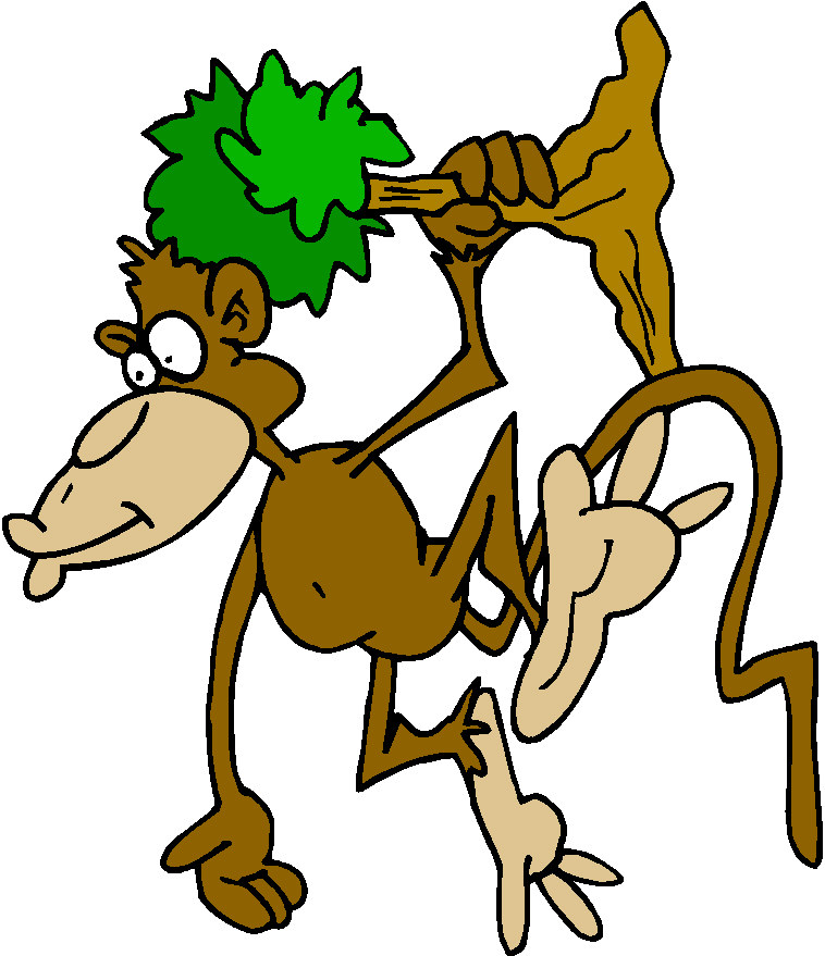 Cartoon Monkey Hanging From A Tree | Free Download Clip Art | Free ...