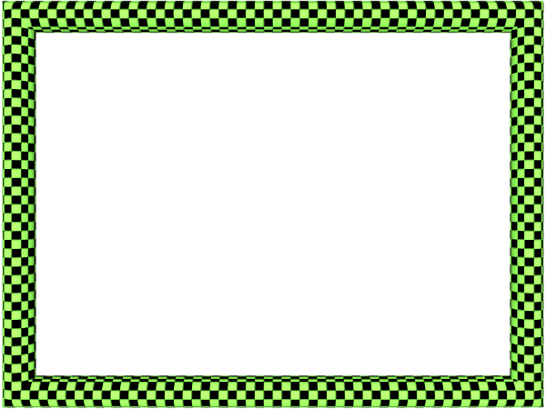 Green Black Funky Checker Rectangular Powerpoint Border | 3D Borders