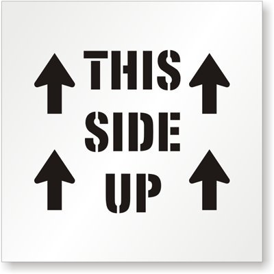 Amazon.com : This Side Up (with Graphic) Stencil, 24" x 24 ...