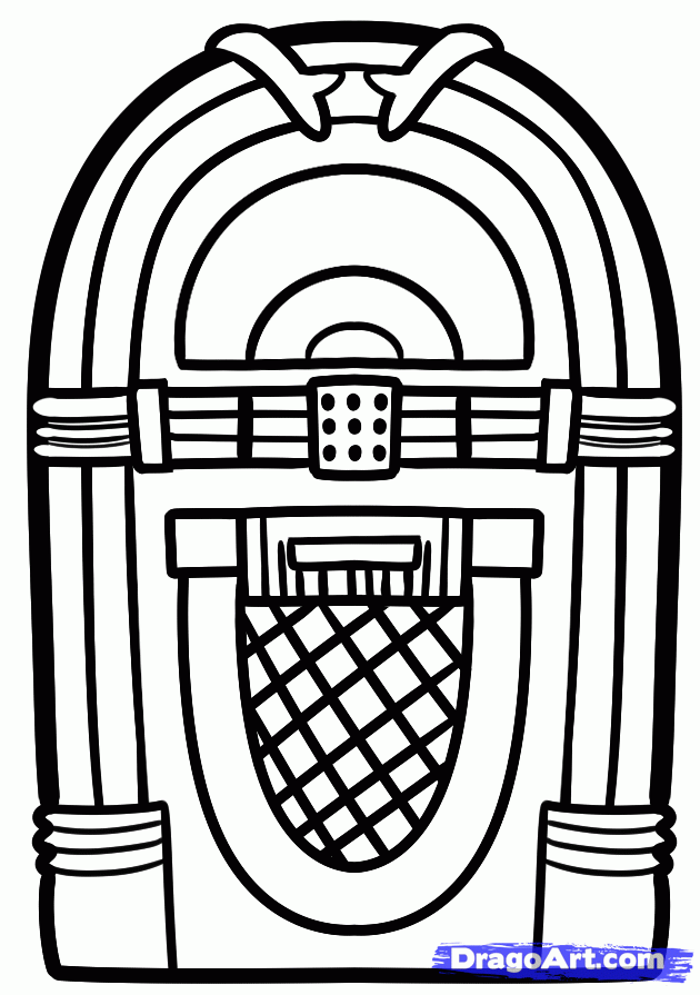 How to Draw a Jukebox, Step by Step, Music, Pop Culture, FREE ...