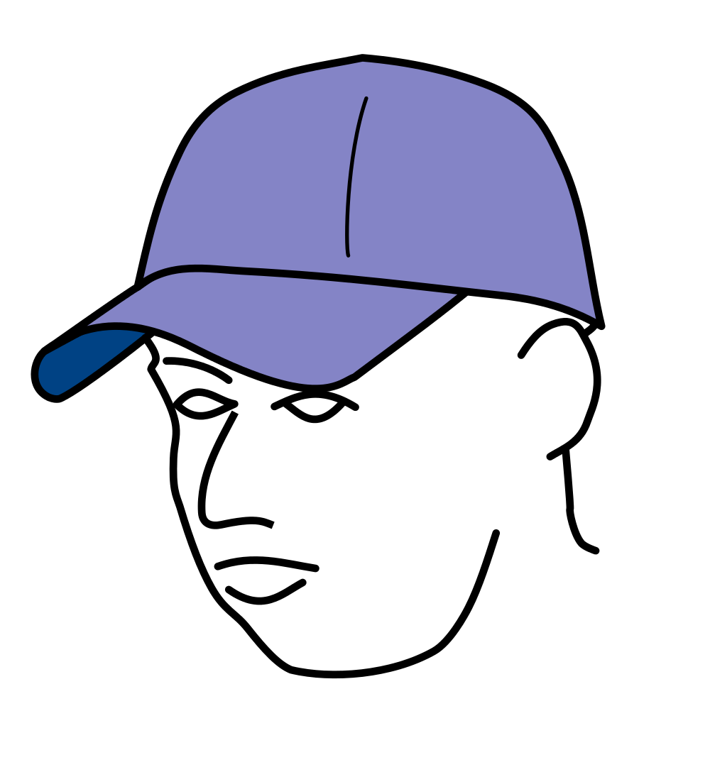 File:Baseball cap line drawing.svg