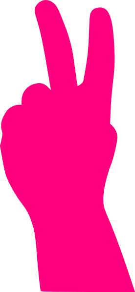 Pink Hand Peace Sign clip art - vector clip art online, royalty ...