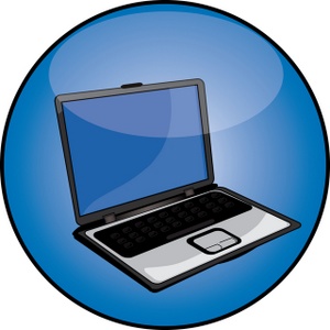 Computer Clipart Image - A Black And Silver Laptop Computer On A ...