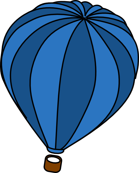 Hot Air Balloon Blue clip art - vector clip art online, royalty ...