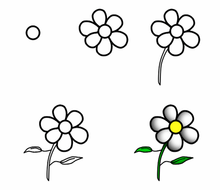 How To Draw A Cartoon Rose Step By Step