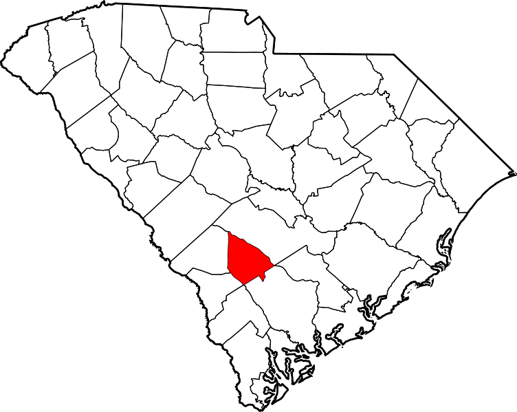 Map of South Carolina highlighting Bamberg County.svg ClipArt