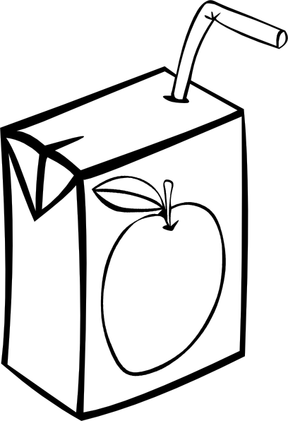 Apple Juice Box (b And W) Clip Art - vector clip art ...