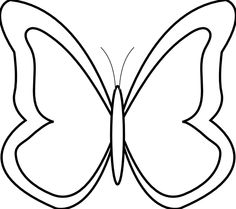 butterfly clipart black and white outline – Clipart Free Download