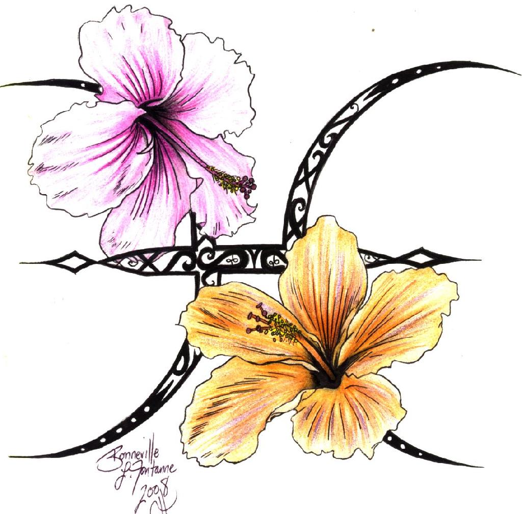 Free Hibiscus Flowers Tattoo Design | Fresh 2017 Tattoos Ideas