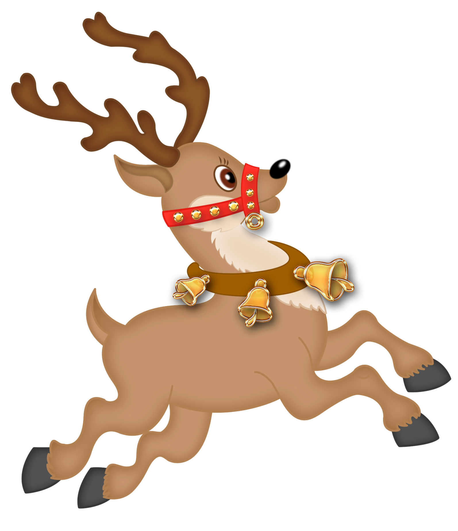 Free clipart santa and reindeer flying png