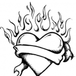 coloring pages of heart on fire hearts on fire coloring pages ...